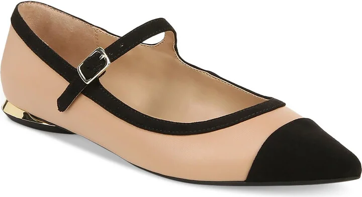 Shandee Womens Faux Leather Pointed Toe Mary Janes
