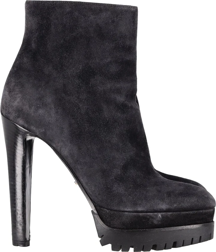 Shane Platform Boots in Black Suede