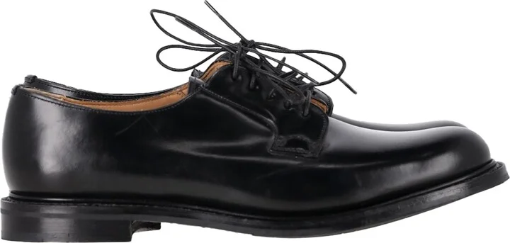 Shannon Derby Shoes in Black Leather