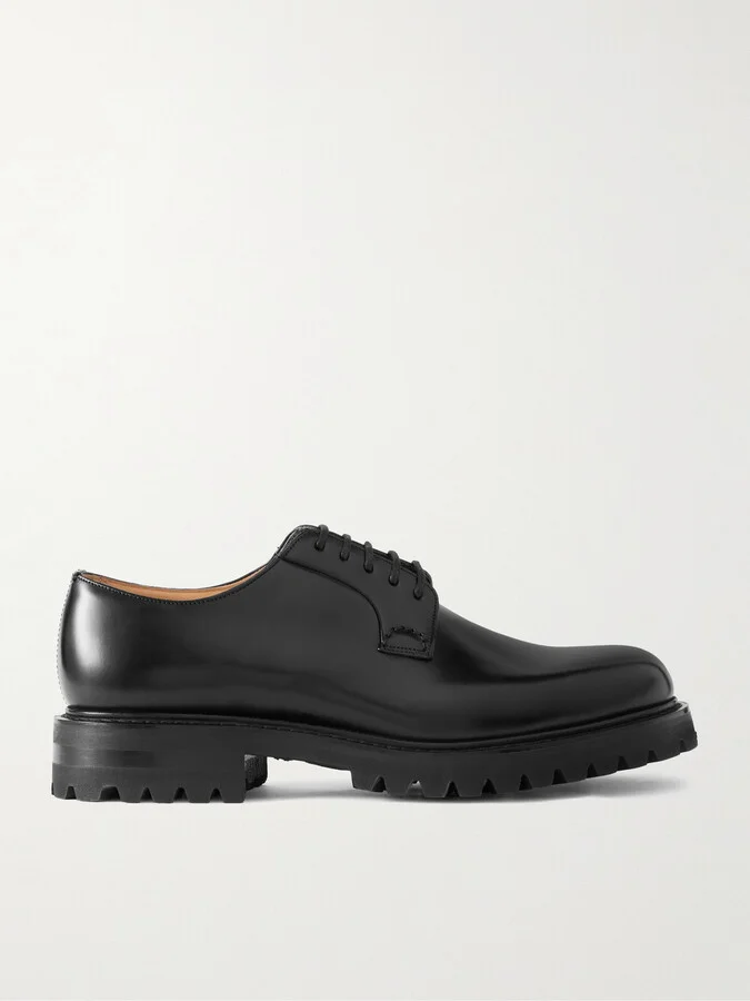 Shannon Glossed-Leather Derby Shoes