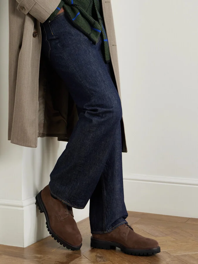 Shannon Leather-Trimmed Suede Derby Shoes - Image 2