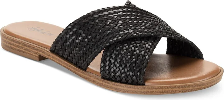 SHANNONNP Womens Round toe Crisscross straps Flat Shoes