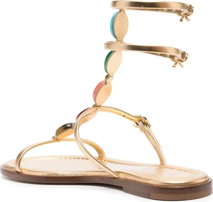 Shanti 05 Sandals In Gold Metallic Leather - Image 2