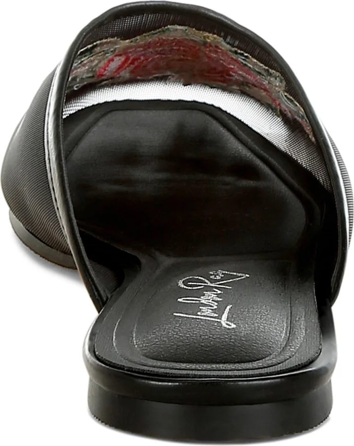 Shara Embroidered Mesh Mule - Image 4