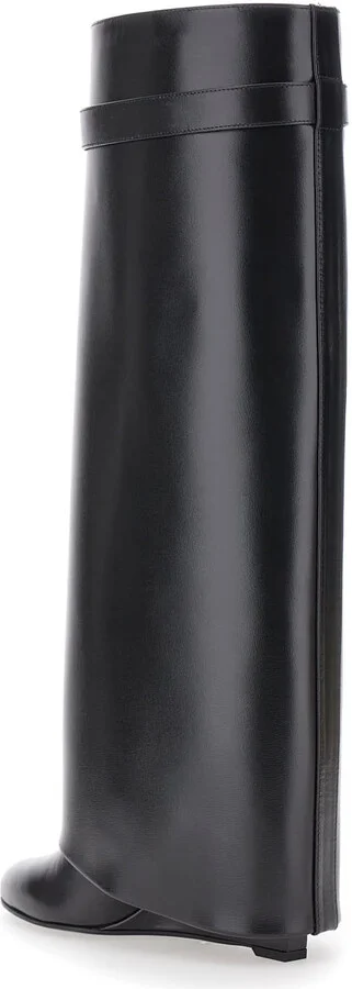 'shark' Black Boots With Padlock Detail And Slip-on Style In Leather Woman - Image 3