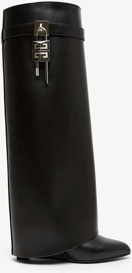 Shark lock 90 black leather boots