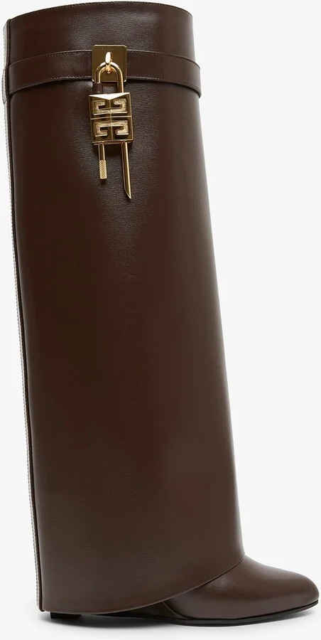 Shark lock 90 brown leather boots