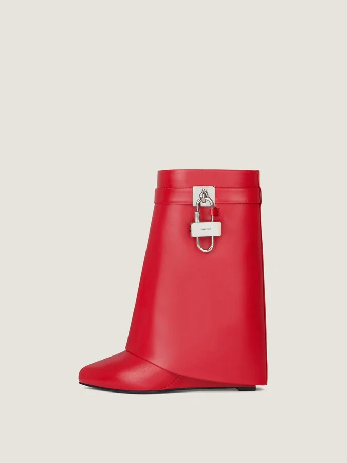 Shark Lock ankle boots in leather - Image 3