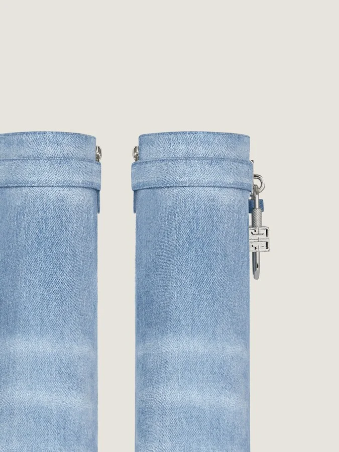 Shark Lock ankle boots in washed denim - Image 5