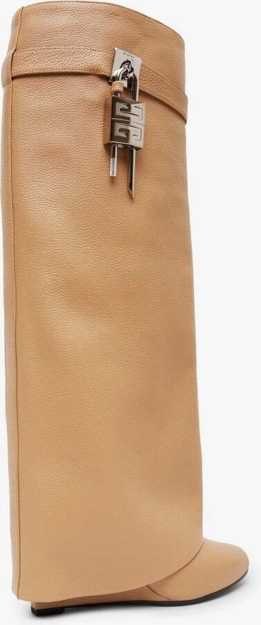 Shark lock beige leather boots - Image 2