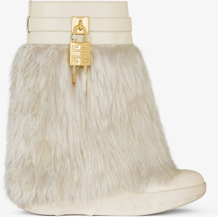 Shark Lock Biker ankle boots in alpaca
