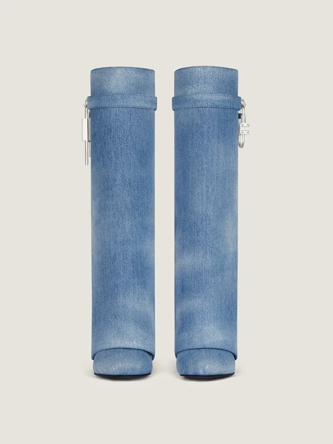 Shark Lock boots in washed denim - Image 2