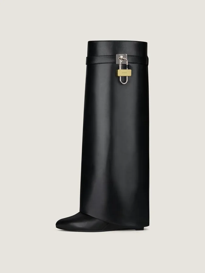 Shark Lock boots wide fit in leather - Image 3