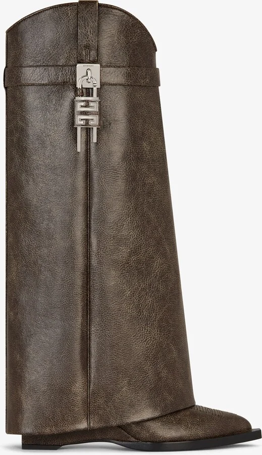 Shark Lock Cowboy boots in leather