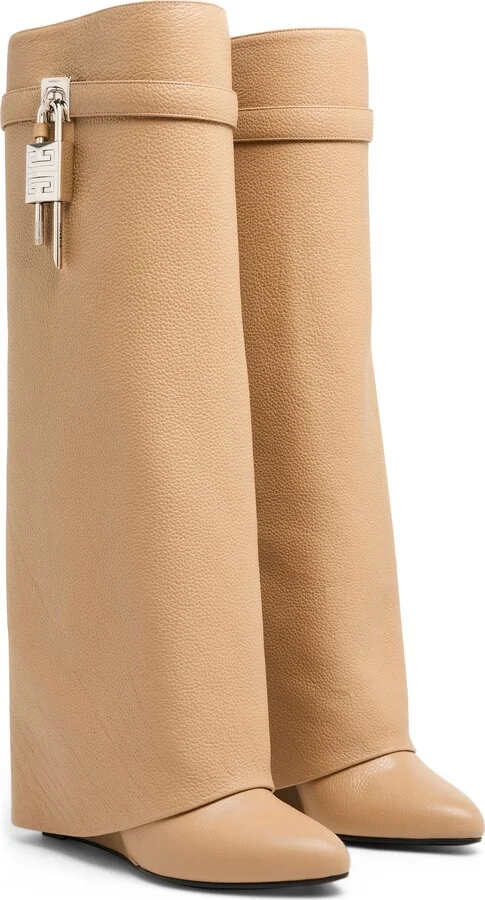 Shark Lock grained leather boots - Image 3