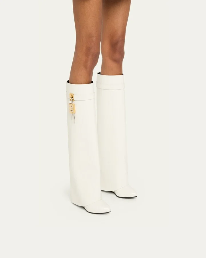 Shark Lock Leather Boots - Image 9