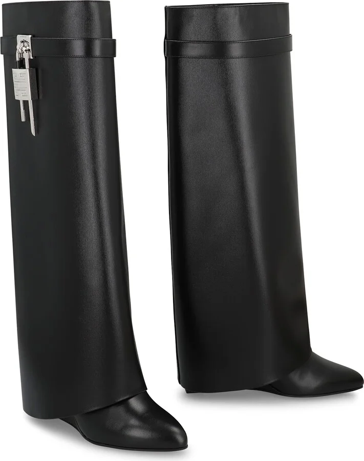 Shark Lock Leather Boots - Image 2