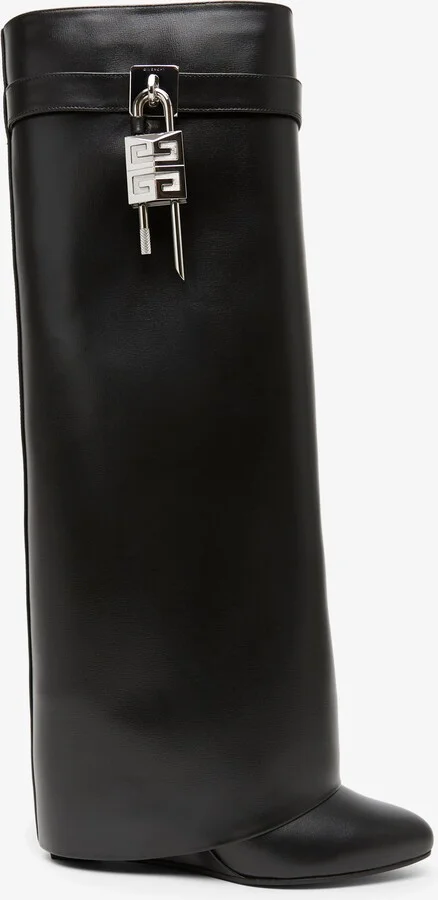 Shark lock leather pant boots