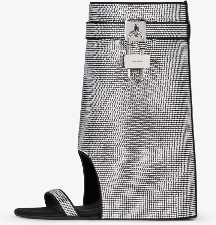 Shark Lock sandals in satin with strass - Image 4