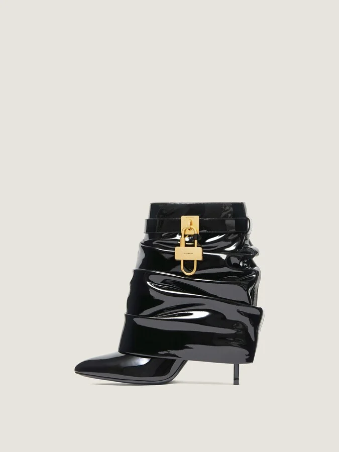 Shark Lock Stiletto ankle boots in latex - Image 3