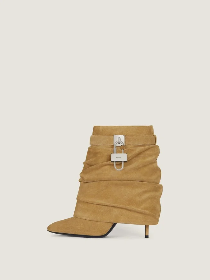 Shark Lock Stiletto ankle boots in suede - Image 3