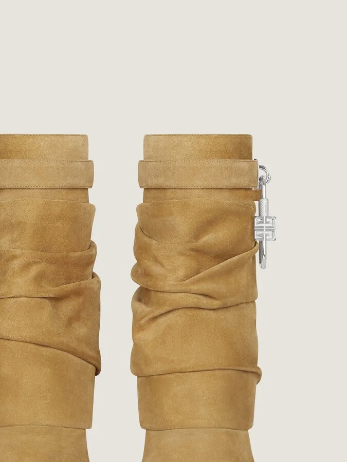 Shark Lock Stiletto ankle boots in suede - Image 5