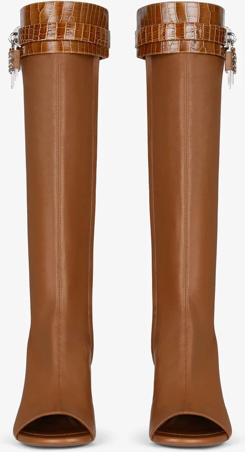 Shark Lock Stiletto sandal boots in leather - Image 2