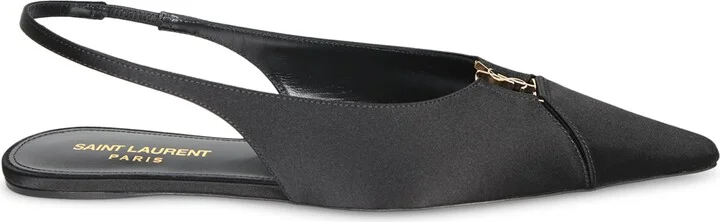 Sharon Black Satin Slingback Sandal