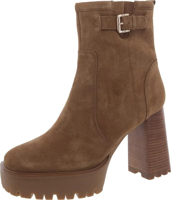 Sharonna Womens Zipper Buckle Ankle Boots