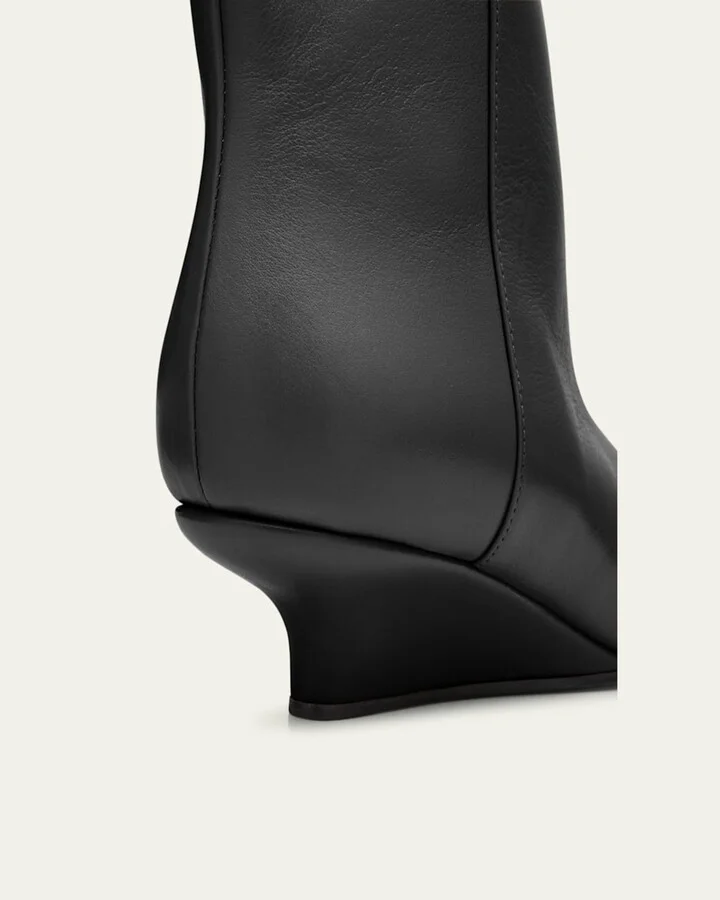 Sharp Leather Knee-High Boots - Image 5