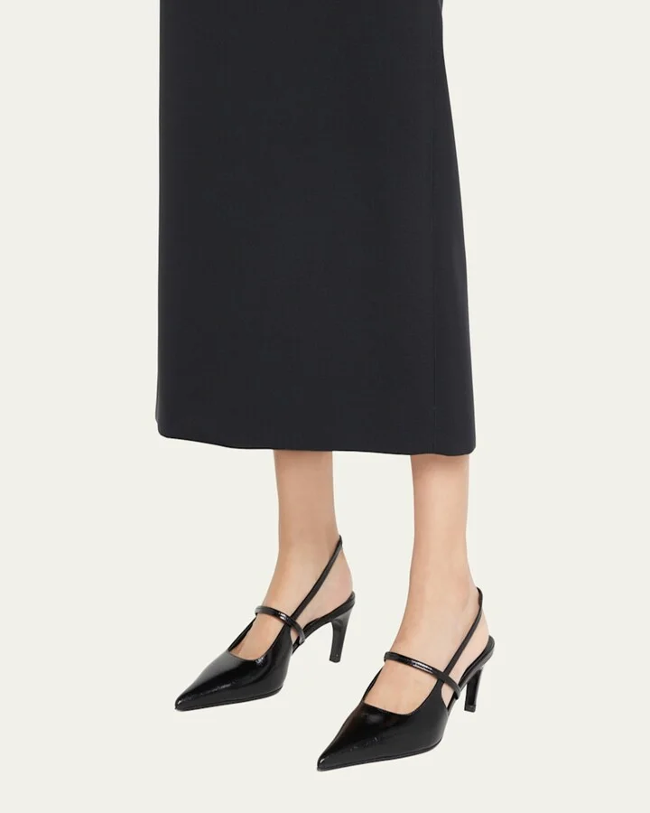 Sharp Leather Slingback Pumps - Image 2