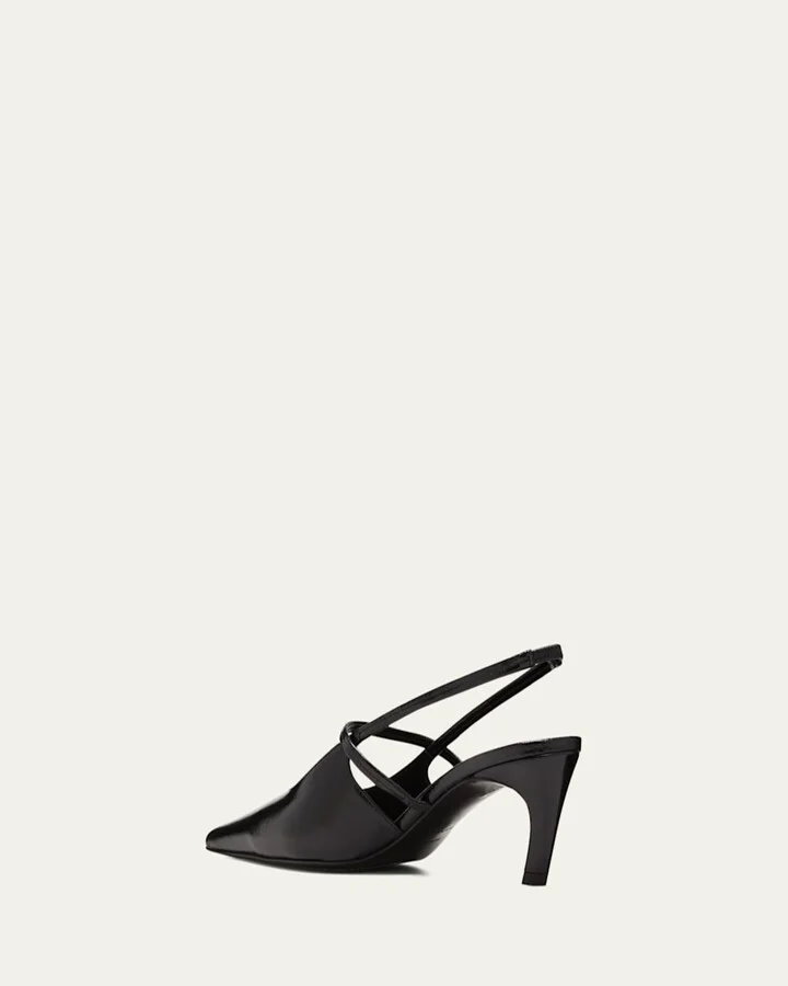 Sharp Leather Slingback Pumps - Image 3