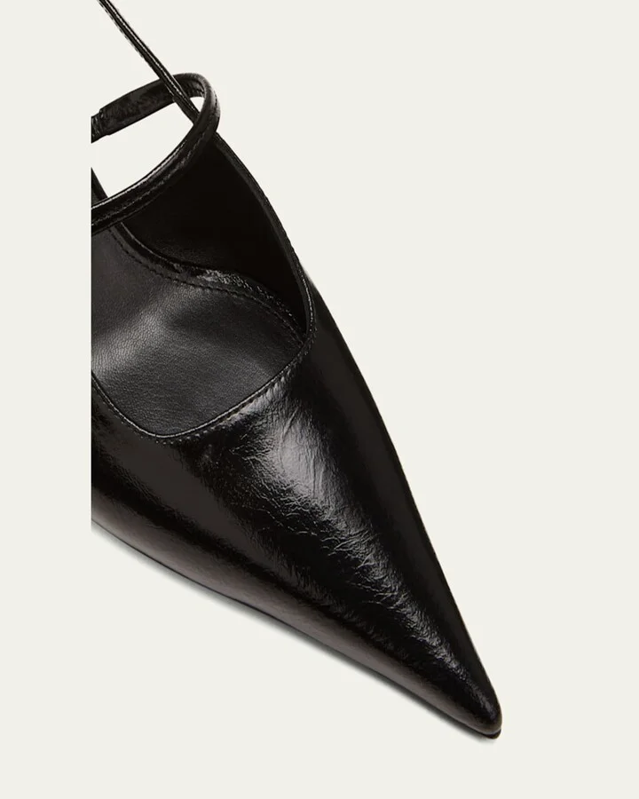 Sharp Leather Slingback Pumps - Image 4