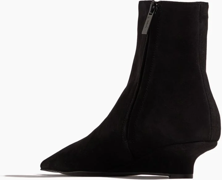 Sharp Suede Ankle Boots in Black - Image 3