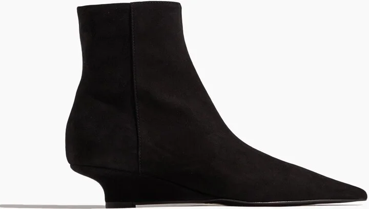 Sharp Suede Ankle Boots in Black