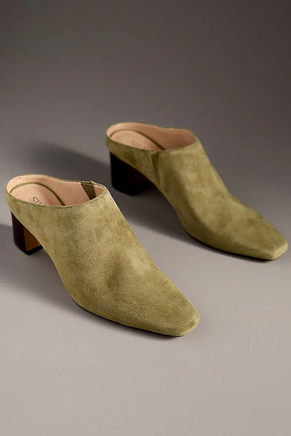 Sharpies Suede Pointed-Toe Block-Heel Mules - Image 2
