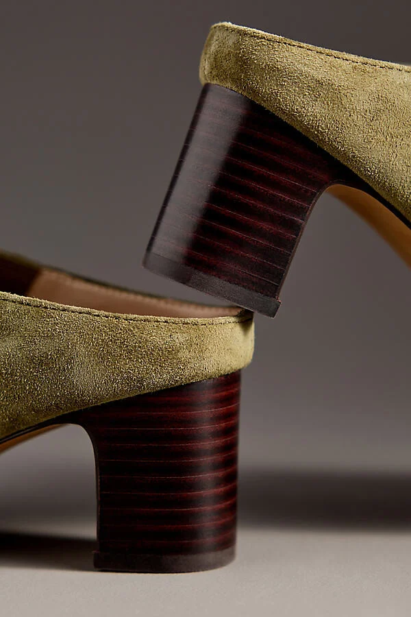 Sharpies Suede Pointed-Toe Block-Heel Mules - Image 3