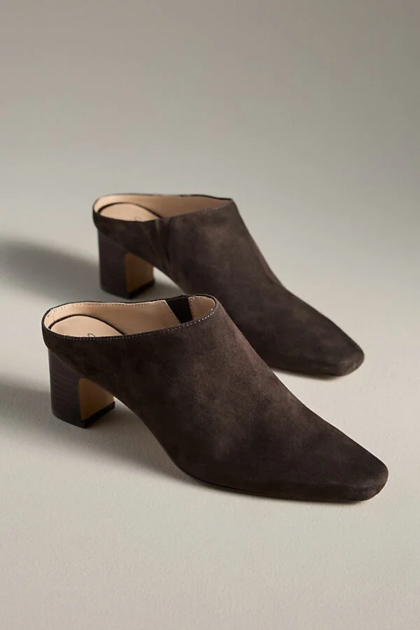 Sharpies Suede Pointed-Toe Block-Heel Mules - Image 2