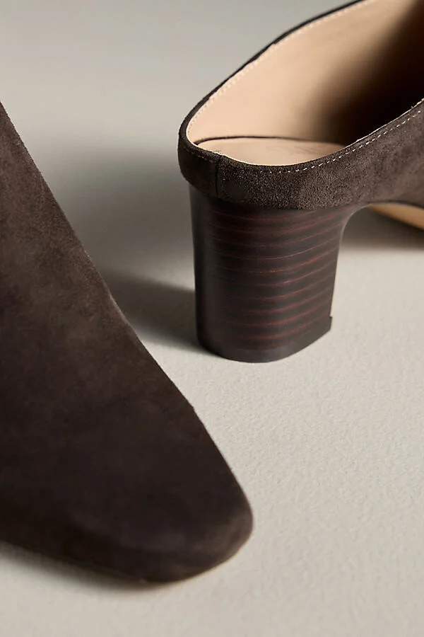 Sharpies Suede Pointed-Toe Block-Heel Mules - Image 3