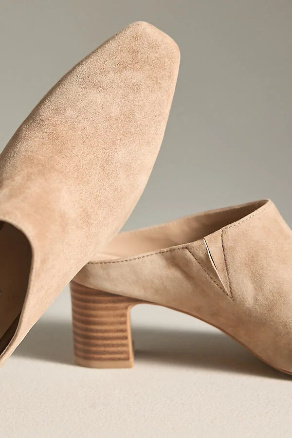 Sharpies Suede Pointed-Toe Block-Heel Mules - Image 3
