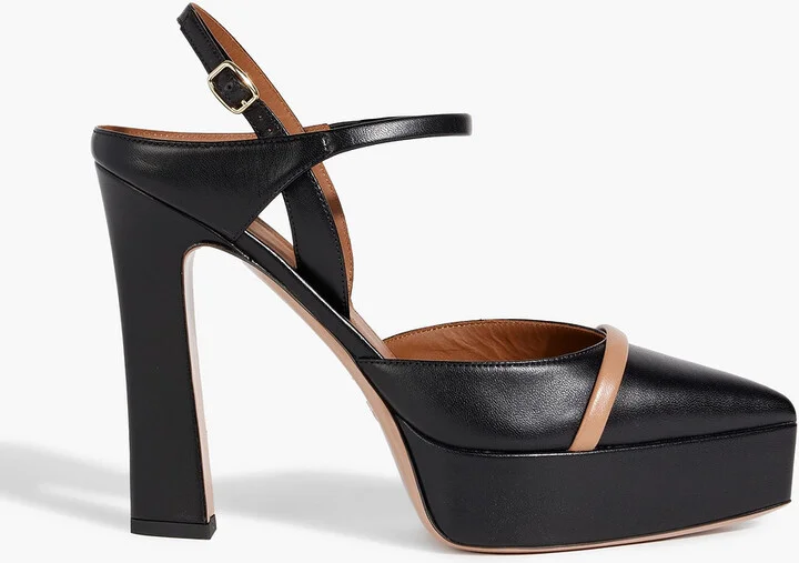 Shay 125 leather platform slingback pumps