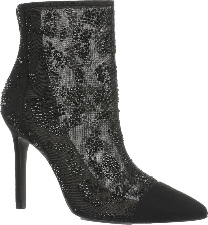SHAYLENE Womens Embroidered Manmade Ankle Boots