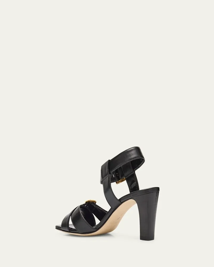 Shbealo Leather Crisscross Buckle Sandals - Image 3