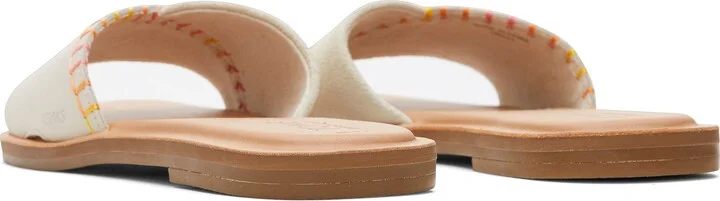 Shea Cream Leather Slide Sandal - Image 5
