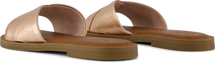 Shea Rose Gold Metallic Nappa Leather Slide Sandal - Image 3