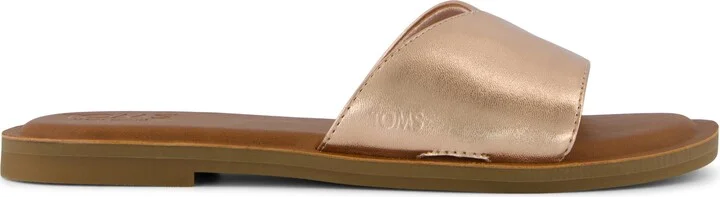 Shea Rose Gold Metallic Nappa Leather Slide Sandal