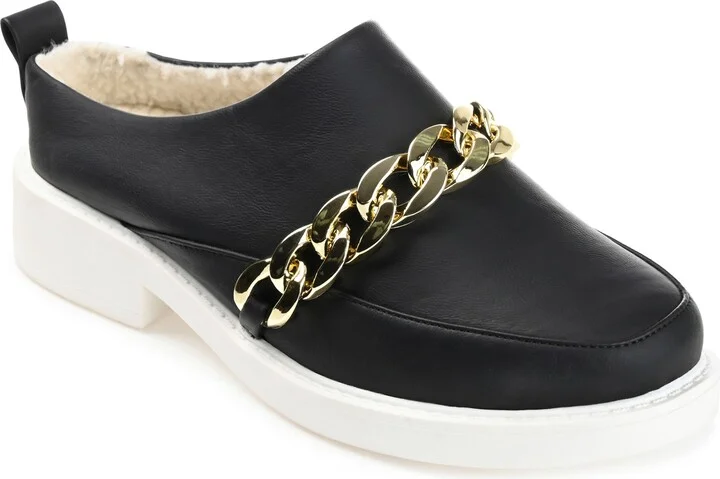 Sheah Chain Strap Faux Fur Lined Tru Comfort Foam Mule