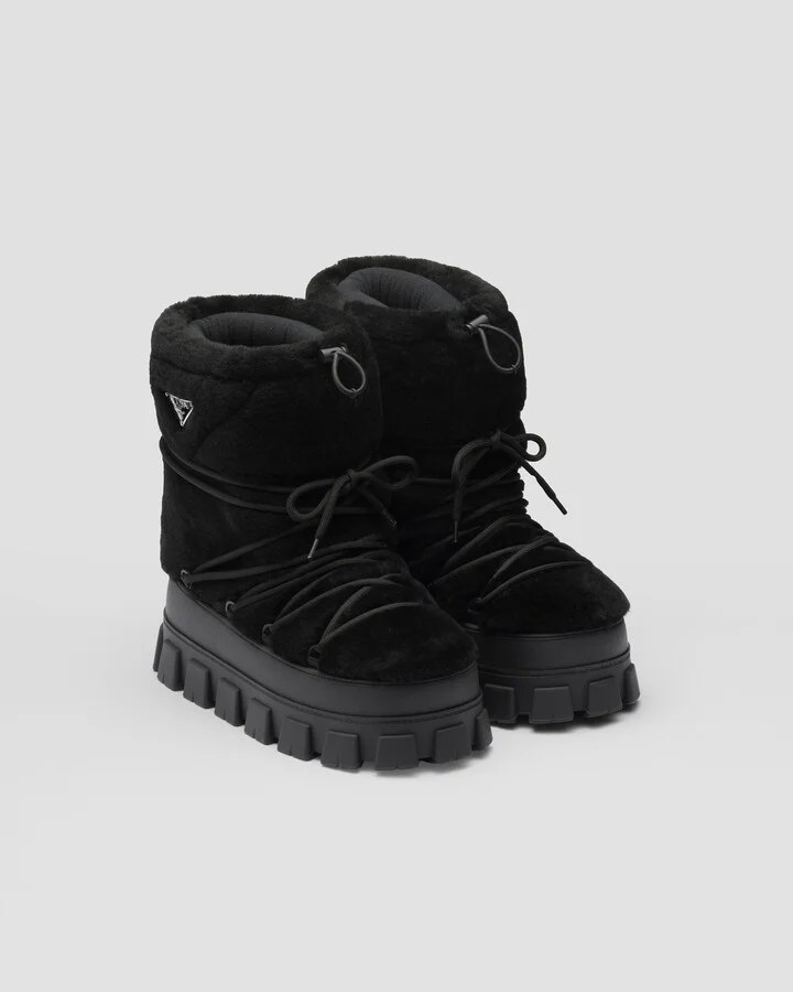 Shearling après ski booties
