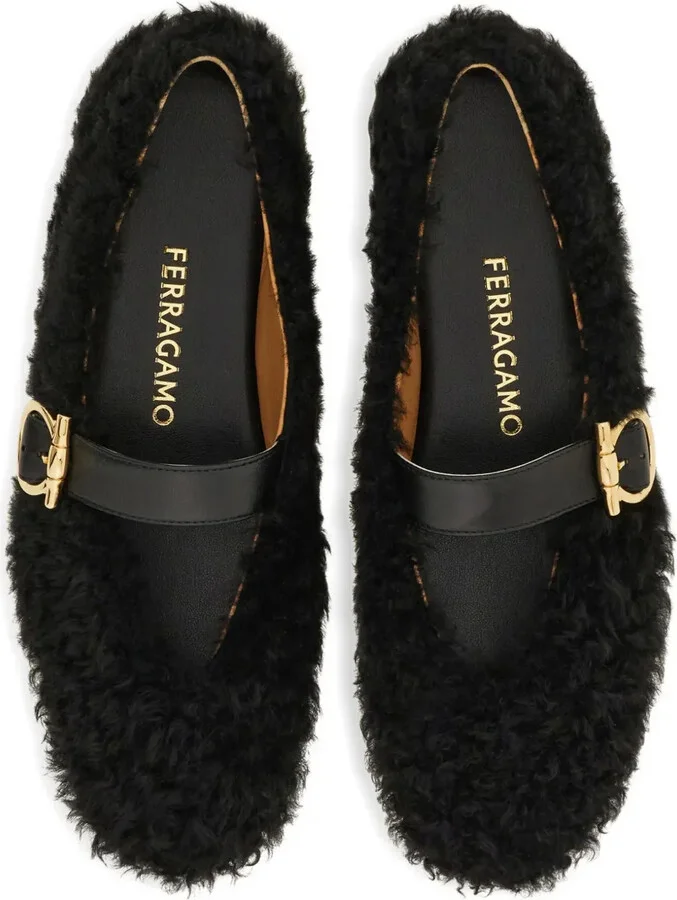 Shearling Buckled Ballet Flats - Image 3