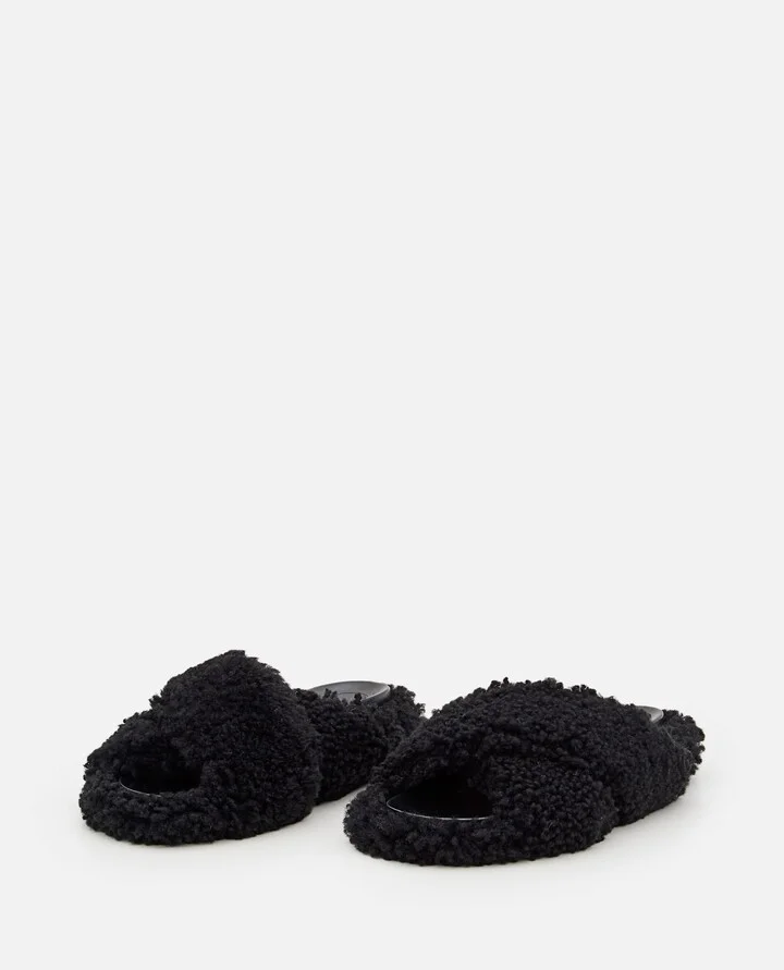 Shearling Crisscross Sandals - Image 2